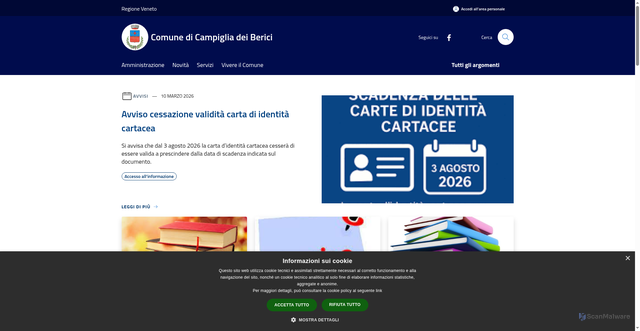 Security scan screenshot of https://www.comunecampiglia.vi.it