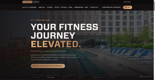 Security scan screenshot of https://cityfitness.com/