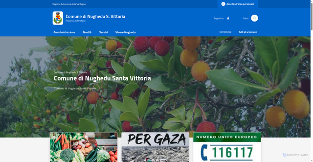 Security scan screenshot of https://www.comune.nughedusantavittoria.or.it/