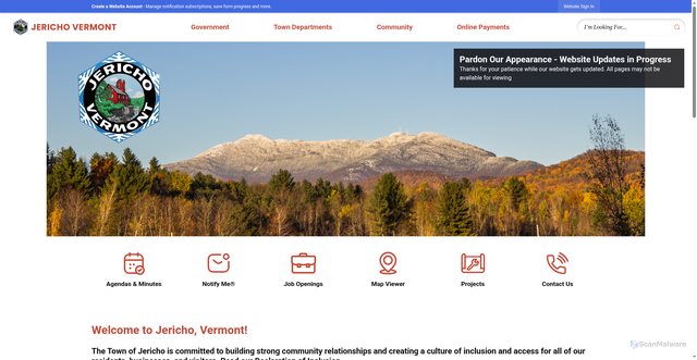 Security scan screenshot of https://www.jerichovt.org