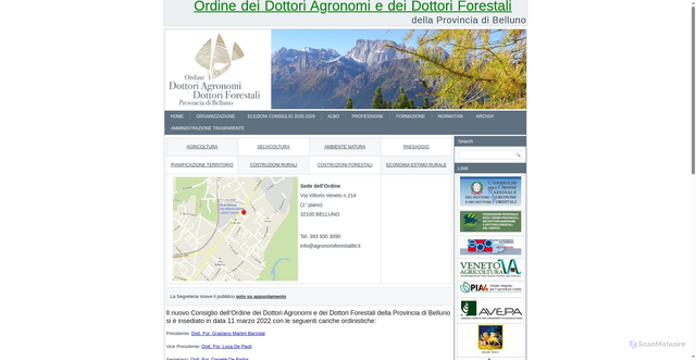 Security scan screenshot of https://www.agronomiforestalibl.it/