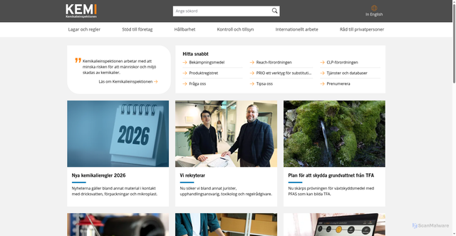 Security scan screenshot of https://www.kemi.se
