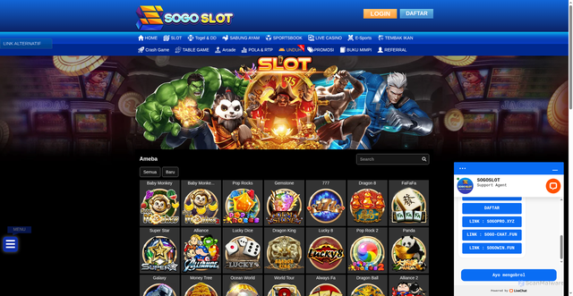 Security scan screenshot of https://sogoxyz.store/desktop/game/slot/ameba