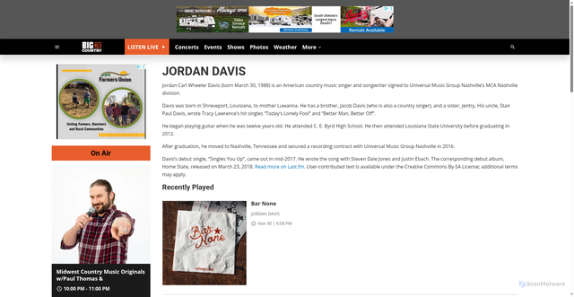 Security scan screenshot of https://ktwb.com/?artistProfile=39269
