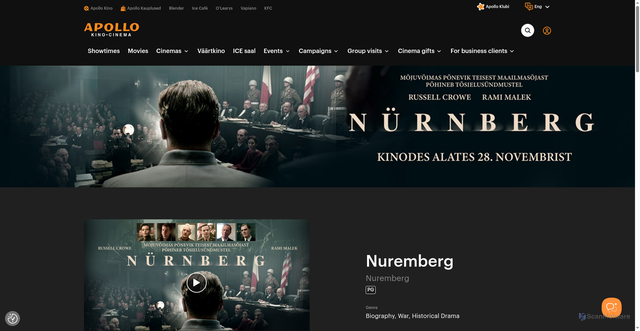 Security scan screenshot of https://www.apollokino.ee/eng/event/6255/nuremberg?theatreAreaID=1004&dt=05.12.2025