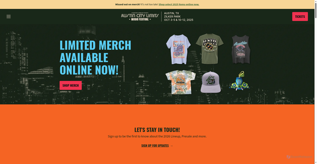 Security scan screenshot of https://www.aclfestival.com/