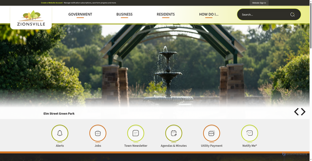 Security scan screenshot of https://zionsville-in.gov/