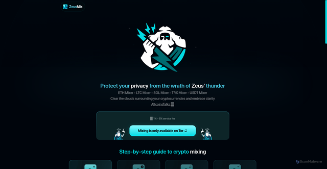 Security scan screenshot of https://zeusmix.to/
