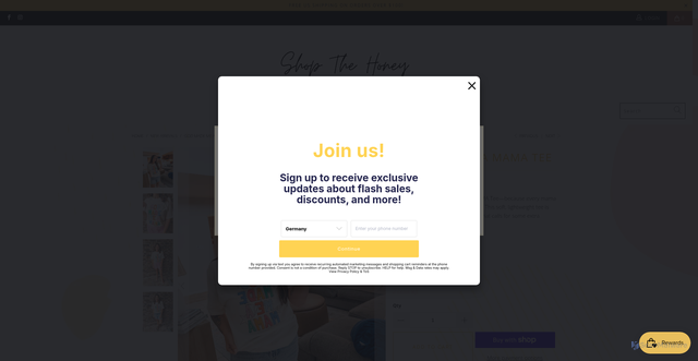 Security scan screenshot of https://shopthehoneyonline.com/collections/new-arrivals/products/god-made-me-a-mama-tee