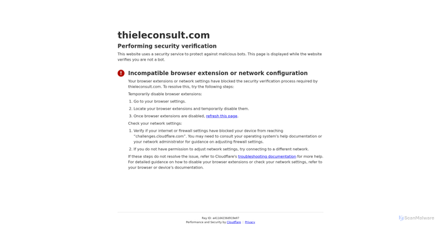 Security scan screenshot of https://thieleconsult.com/_wildcard_.thieleconsult.com/webm/webmail.html?email=cbullen@infomanagerinc.com