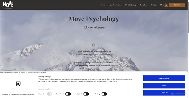 Security scan screenshot of https://movepsychology.se
