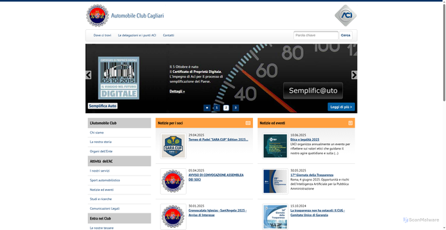 Security scan screenshot of https://cagliari.aci.it/