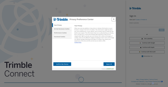 Security scan screenshot of https://app.connect.trimble.com