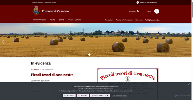 Security scan screenshot of https://www.comune.casalino.no.it/it-it/home