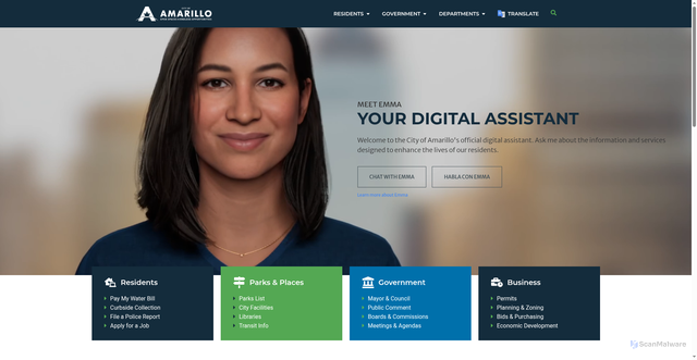Security scan screenshot of https://amarillo.gov/