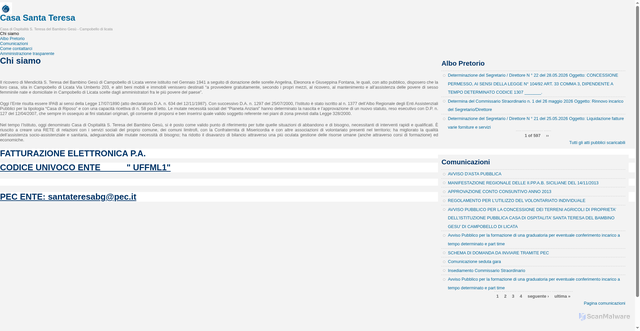 Security scan screenshot of https://www.casasantateresa.it