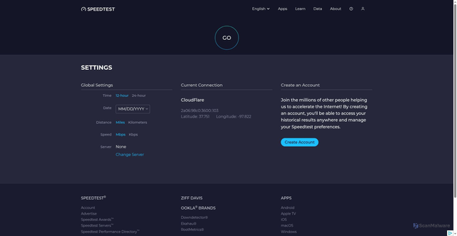 Security scan screenshot of https://1-bym.pages.dev/settings