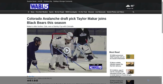 Security scan screenshot of https://www.wabi.tv/2024/10/01/colorado-avalanche-draft-pick-taylor-makar-joins-black-bears-this-season/