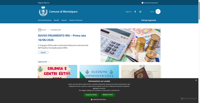 Security scan screenshot of https://www.comune.montelparo.fm.it