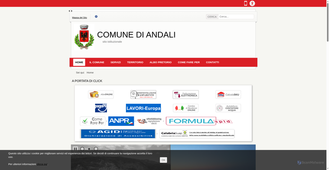Security scan screenshot of https://www.comunediandali.it