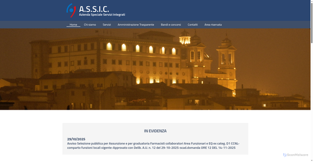 Security scan screenshot of https://assicomune.it/