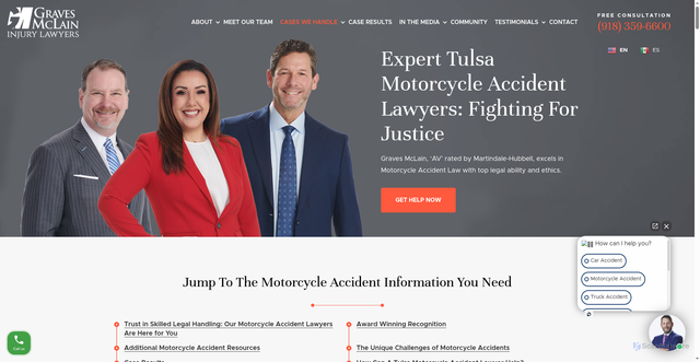 Security scan screenshot of https://gravesmclain.com/practice-areas/motorcycle-accidents/