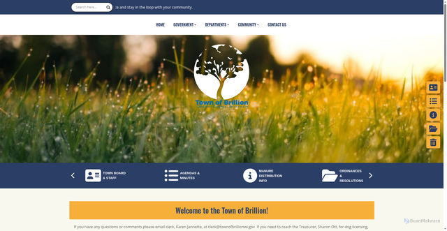 Security scan screenshot of https://townofbrillionwi.gov/