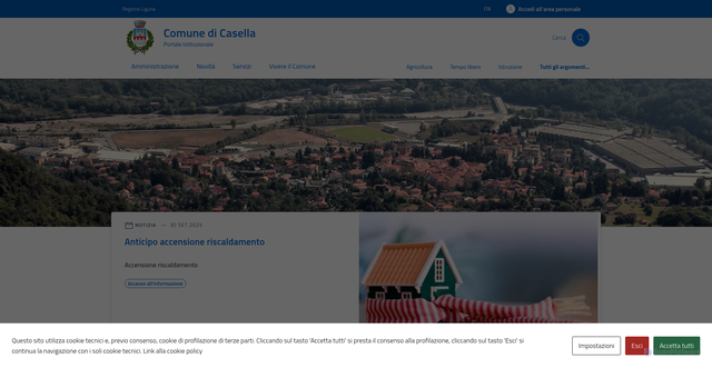 Security scan screenshot of https://comune.casella.ge.it/
