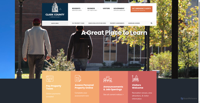 Security scan screenshot of https://clarkcountyar.gov/