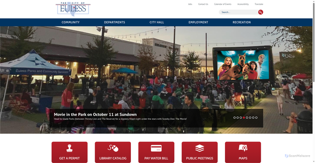Security scan screenshot of https://www.eulesstx.gov/