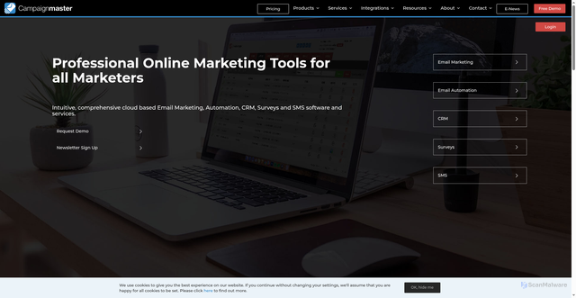 Security scan screenshot of https://cmemailmarketing.co.uk