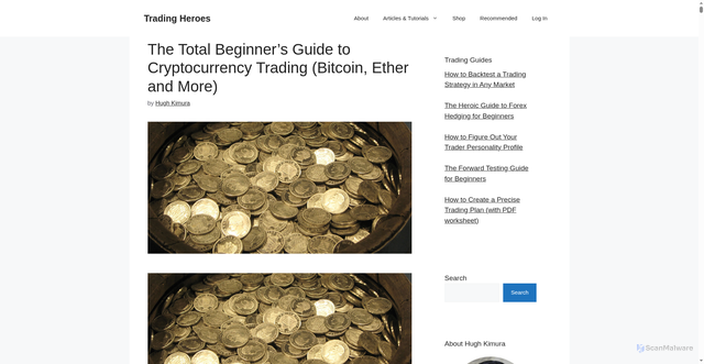 Security scan screenshot of https://www.tradingheroes.com/cryptocurrency-trading-guide-beginners/