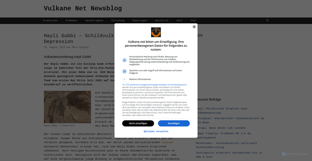 Security scan screenshot of https://www.vulkane.net/blogmobil/hayli-gubbi-schildvulkan-in-der-danakil-depression/