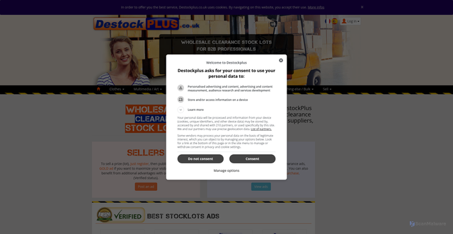 Security scan screenshot of https://www.destockplus.co.uk