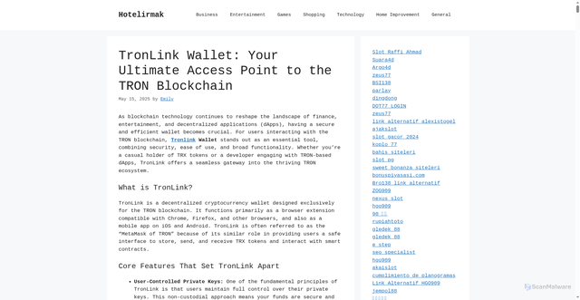 Security scan screenshot of https://hotelirmak.com/tronlink-wallet-your-ultimate-access-point-to-the-tron-blockchain/