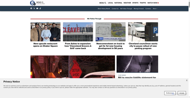 Security scan screenshot of https://news5cleveland.com