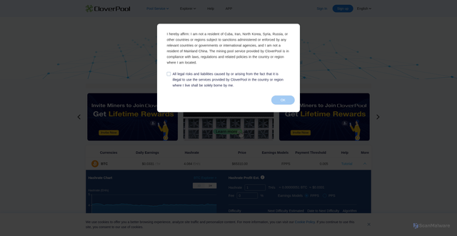 Security scan screenshot of https://cloverpool.com