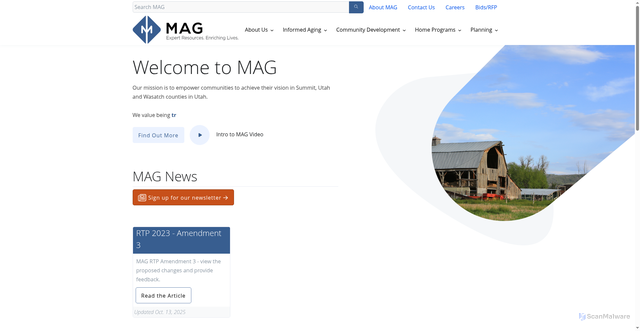 Security scan screenshot of https://magutah.gov/