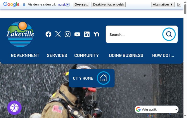 Security scan screenshot of https://www.lakevillemn.gov/226/Fire-Department