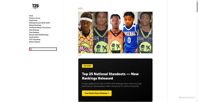 Security scan screenshot of https://top25scouts.com/