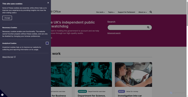 Security scan screenshot of https://nao.org.uk