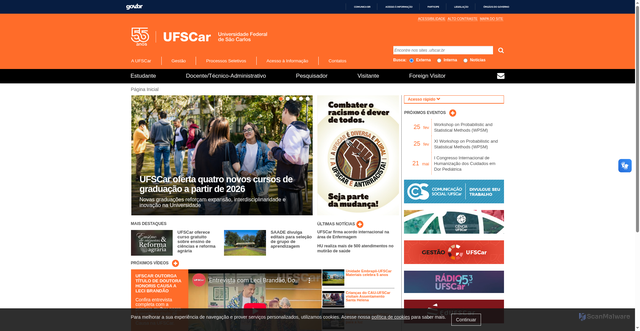 Security scan screenshot of https://www.ufscar.br/