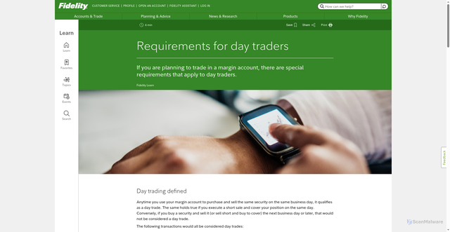 Security scan screenshot of https://www.fidelity.com/learning-center/trading-investing/trading/day-trading-margin