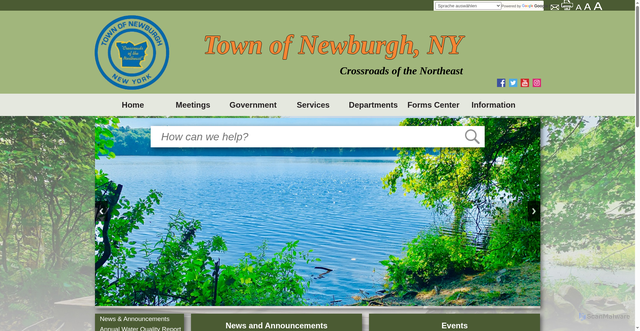Security scan screenshot of https://www.townofnewburghny.gov/