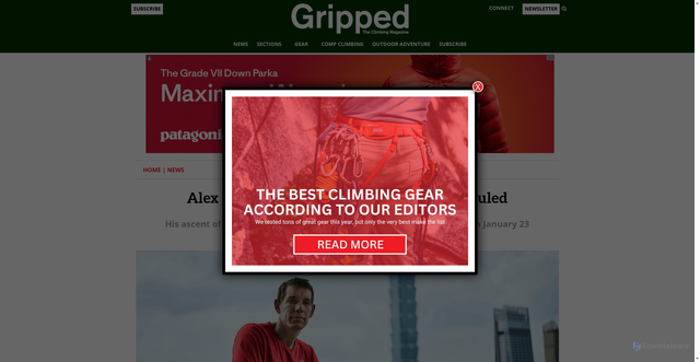 Security scan screenshot of https://gripped.com/news/alex-honnolds-taipei-101-free-solo-scheduled/