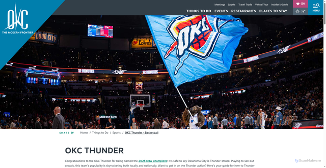Security scan screenshot of https://www.visitokc.com/things-to-do/sports/okc-thunder-basketball/