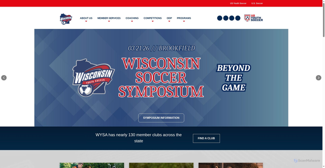 Security scan screenshot of https://www.wiyouthsoccer.com/