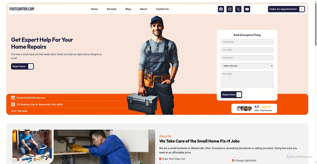Security scan screenshot of https://fixitcarter.com/