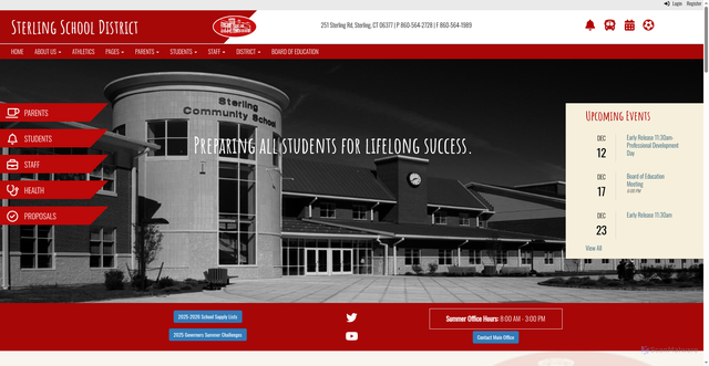 Security scan screenshot of https://www.sterlingpsct.gov/