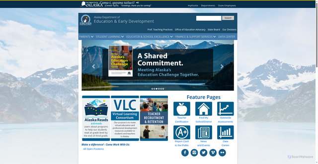 Security scan screenshot of https://education.alaska.gov